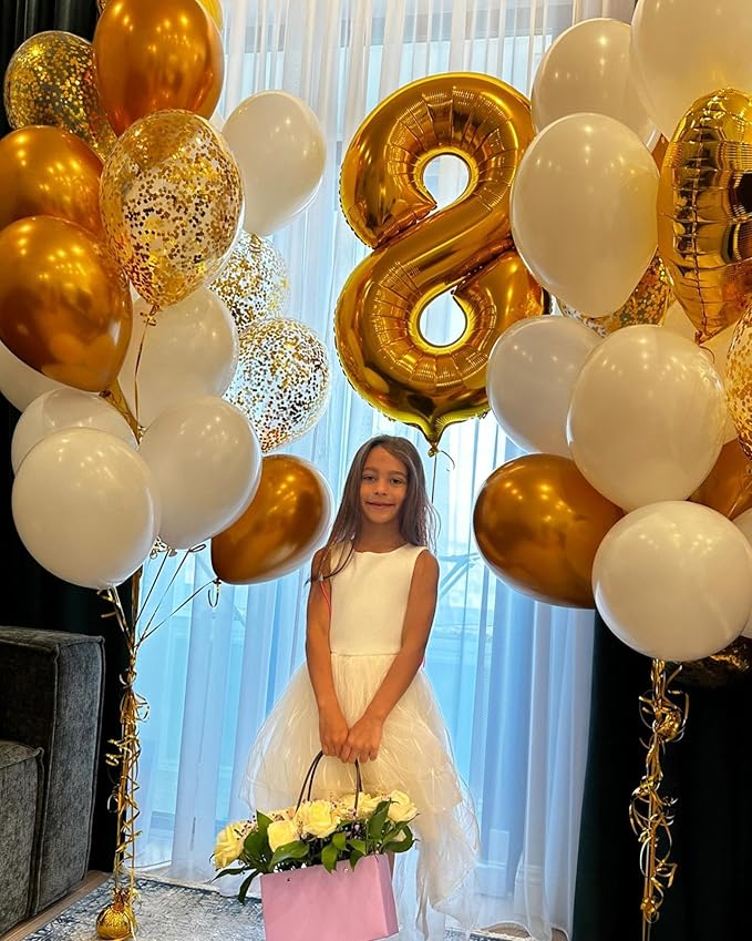 Gold Number 15 Balloon 40 Inch, 15th Birthday Party Decorations for Children, Giant 15 Foil Balloon for Party Supplies