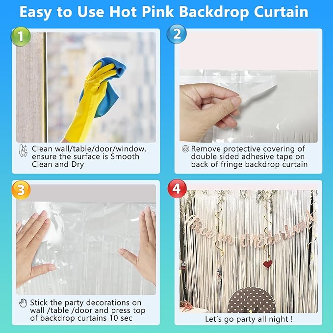 White Foil Fringe Backdrop Curtain 2 Pack 3.3x8.2 Ft, White Tinsel Streamers Birthday Party Decorations Fringe Backdrop for Birthday Graduation Christmas Halloween Baby Shower Gender Reveal