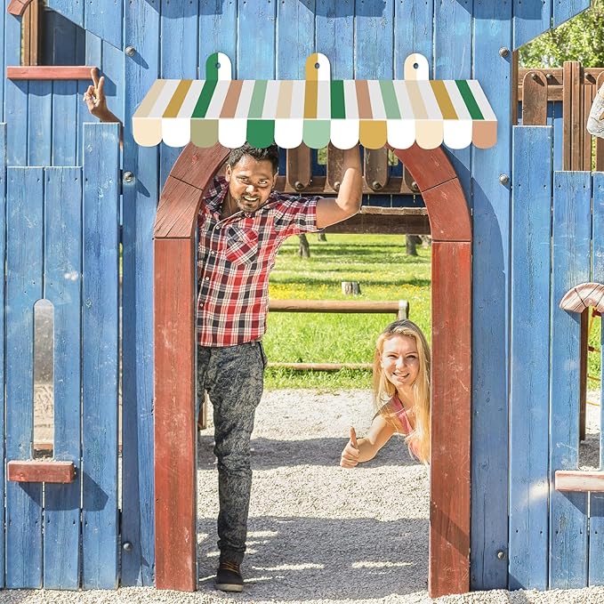 2 Piece Circus Awning Decoration 3D Carnival Tent Awning Wall Decorations for Circus Theme Party, Carnival Stand, Party Favors Supplies (Boho)