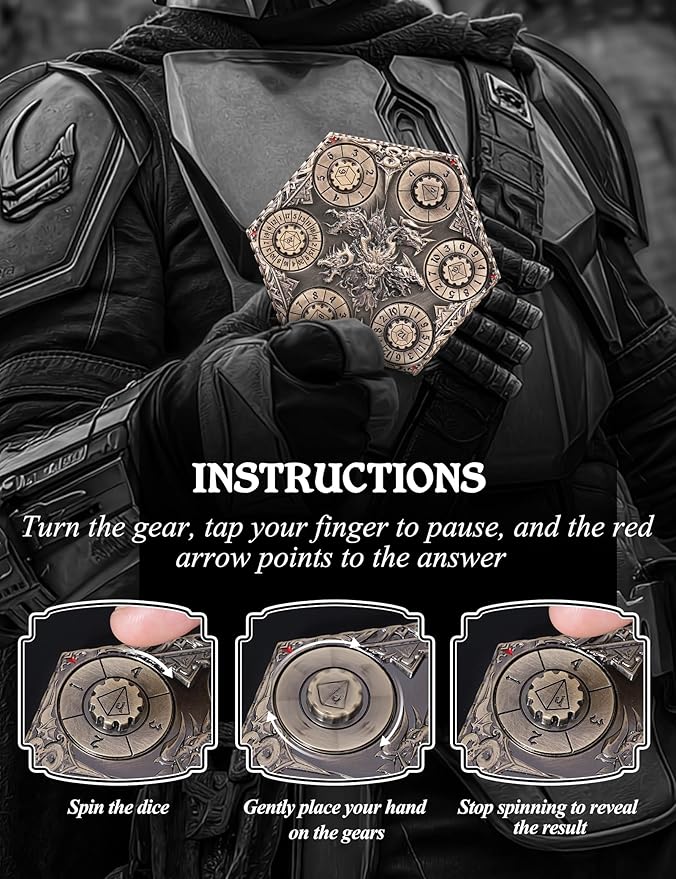 D&D Dice Set,7PCS Metal Dice for Dungeons and Dragons,Mini Dice Set with Pocket Watch Case,Role Playing Board Games Accessories (Dragon, Bronze-S)