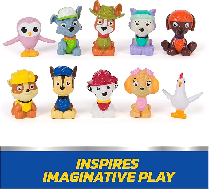 Paw Patrol Rewards Box Gift Pack, 8 Mini Figures, 2 Animal Figures, 4 Sticker Sheets & 1 Pup Squad Racer, Kids Toys for Boys & Girls Ages 3 and Up