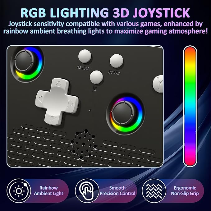 H5 Retro Gaming Console, 5.0 Inch IPS HD Screen Handheld Game Console, 256GB TF Card Build-in 40000+ Classic Games, Portable Video Arcade Support 34+ Emulators with 4000mAh Battery, Black