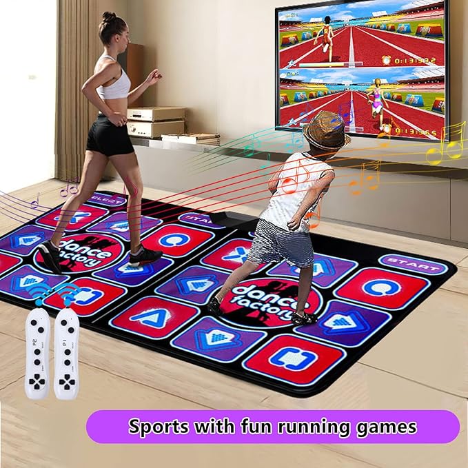 Dance Pad for Adult Kids, Electronic Dance Mat for TV, Music Double Dance Pad with Handle, for Early Education, Exercise, Yoga Dancing