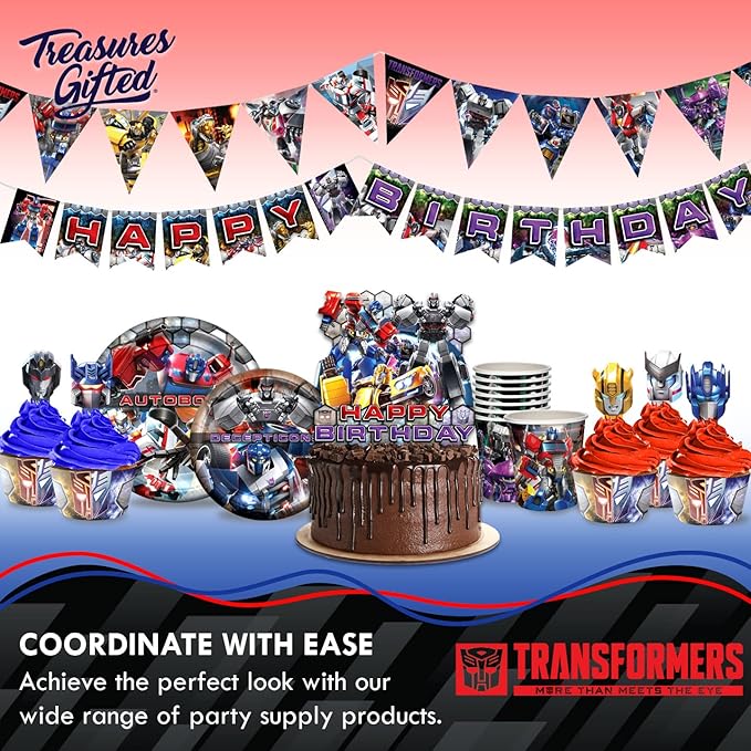 Treasures Gifted Officially Licensed Transformers Birthday Party Supplies - Pack of 3 Tablecloth for Birthday 54 x 108 Inches - Transformers Party Supplies - Disposable Plastic Table Cloth Cover
