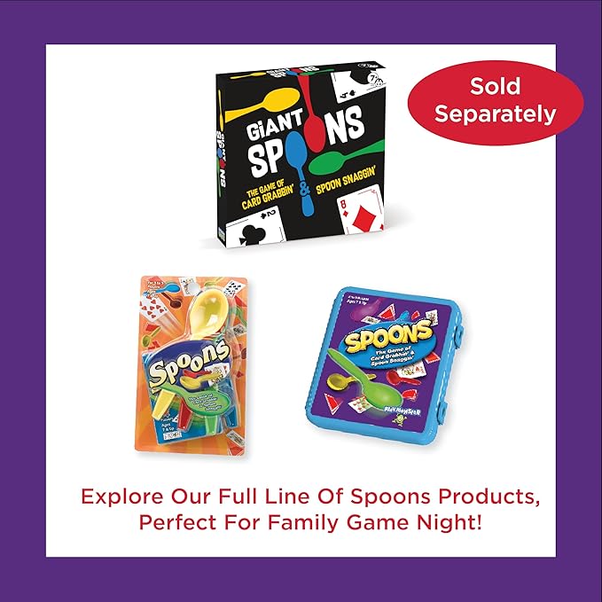 PlayMonster Spoons in a Case, Card Games for Kids - Spoons Game, Fun Family Games for Kids and Adults, Game Night, Travel Games, 3-6 Players, Ages 7+