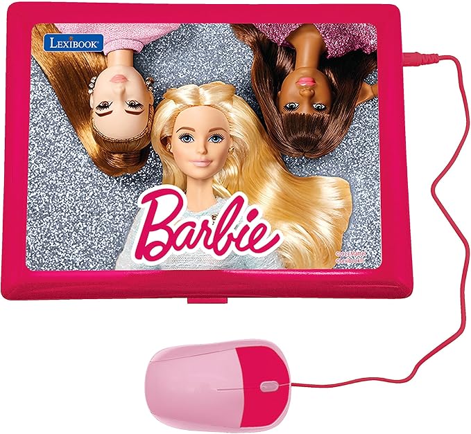 Lexibook Barbie, French/English Bilingual Educational Computer, Toy for Kids with 124 Activities for Learning, Having Fun and Playing The Piano, Pink, Color, JC598bbi1