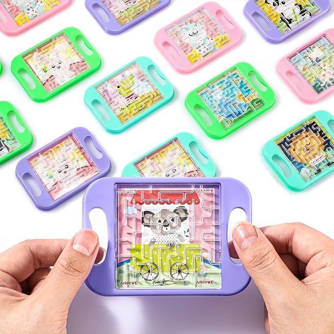 24 Pcs Maze Puzzle Cube Bulk Maze Game Puzzle Educational Cube Handheld Brain Teaser Puzzles Party Favor Easter Classroom Exchange Gift for Students Adult Teacher(Classical)