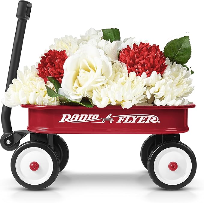 Radio Flyer Mini Classic Red Wagon for Kids, 12.5" Toy Wagon For Kids Aged 1.5+, Play-Size Version of the Classic, Durable Rolling Wheels & Steel Body, Working Handle, For Toys, Crafts & Gift Displays