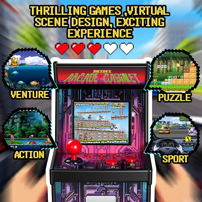 16 Bit Handheld Retro Games Console for Kids Adults, 8-Way Joystick,2.5'' Large Screen Preloaded 220 HD Classic Retro Video Games,,Gift for Kids 4-12