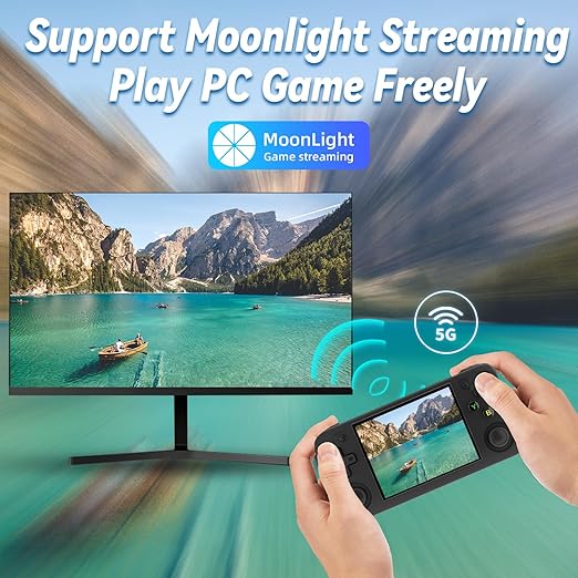 RG35XX H Retro Handheld Game Console Linux System 3.5''IPS Screen Built-in 64G TF Card with 3545+ Preinstalled Games RG 35XXH Portable Gaming Console RG35XXH Support 5G WiFi Bluetooth HDMI Black