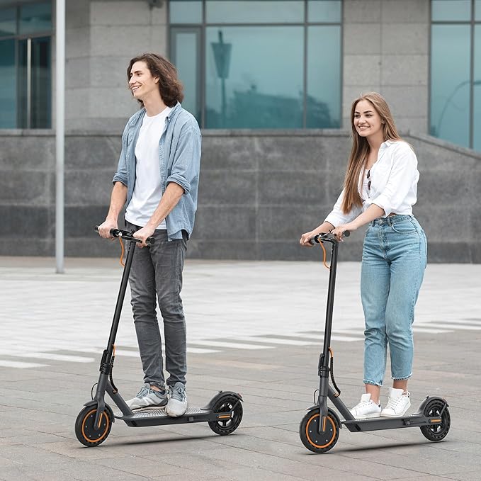 VOLPAM Electric Scooter, 350W/500W Powerful Motor, 8.5"/10" Solid Tires, 19/21Mph, 28/23/21/16 Miles Max Range, Dual Braking