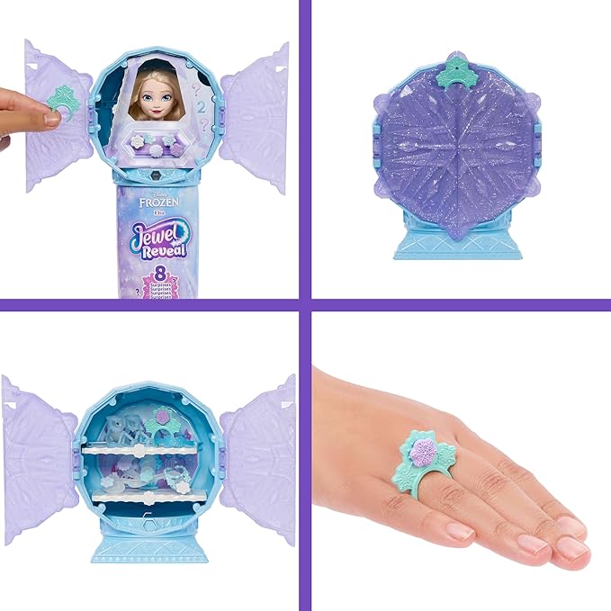 Mattel Disney Frozen Elsa Fashion Doll & Accessories with 8 Surprises, Including Snowflake Gem Box, Ring for Child & 9 Play Pieces, Inspired by Movie