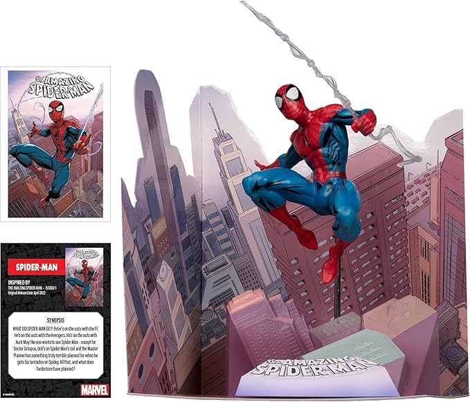 McFarlane Toys Marvel Spider-Man 1:10th Scale Collectible with Scene (The Amazing Spider-Man #1)