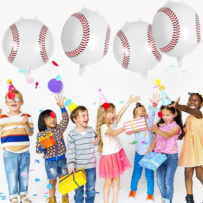 12 Pcs Baseball Balloons,18 Inch Baseball Foil Balloons,Baseball Party Decorations Sports Mylar Balloon for Birthday Party Sports Theme Party Supplies (Baseball)