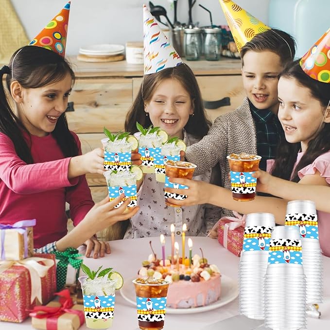 Cartoon Story Party Supplies,12oz Cartoon Story Birthday Party Cups Disposable Clear Plastic Cups for Cartoon Story Party Table Supplies (40PCS)