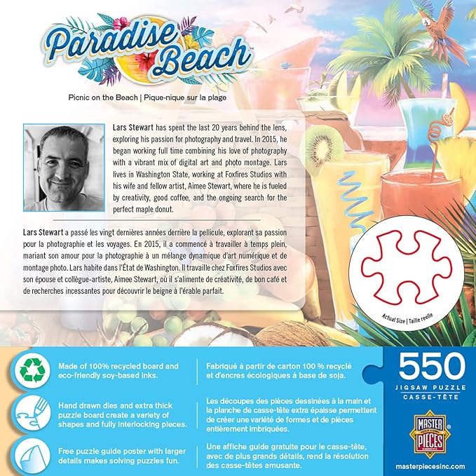 MasterPieces 550 Piece Jigsaw Puzzle for Adults, Family, Or Youth - Picnic on The Beach - 18"x24"