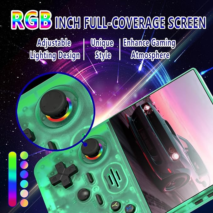 2026 NEW Upgrade RF45V Retro Handheld Game Console-4.5 Inch Ultra-Large Screen,Support 18000+Classic Games,64G TF Card,4000mAh Battery,Linux System,Birthday Gift for Adult or Friends - Green