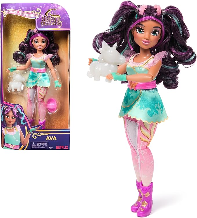 Unicorn Academy, Power of Friendship Ava Doll, Easter Gifts Idea, Dolls & Unicorn Toys for Girls, Includes Plushie Figure, 7 Fashion Accessories, 9.5