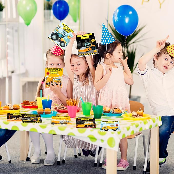 Lyosehy 24PCS Coloring Books Construction Trucks Theme Party Favors Construction Trucks Coloring Books Bulk Building Theme Including Dump Trucks Diggers Cranes Tractors