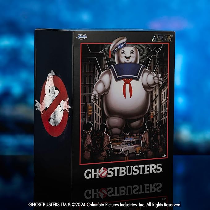 Jada Nanoscene: Ghostbusters 6" Stay Puft Marshmallow Man die-cast Metal Figure with Nano Ecto-1 diecast Vehicle