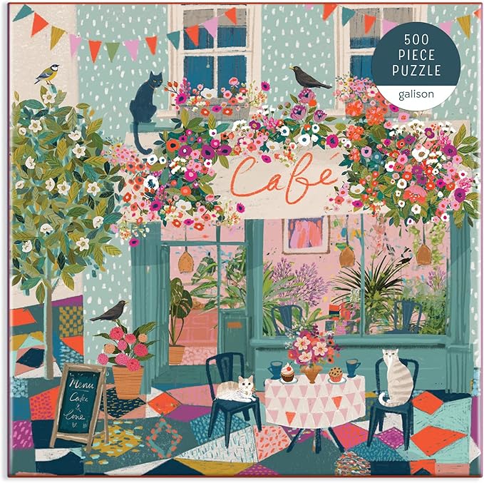Galison Afternoon Tea Puzzle, 500 Pieces, 20” x 20” – Floral Jigsaw Puzzle with a Beautiful Illustration by Victoria Ball – Thick Sturdy Pieces, Challenging Family Activity, Makes a Great Gift