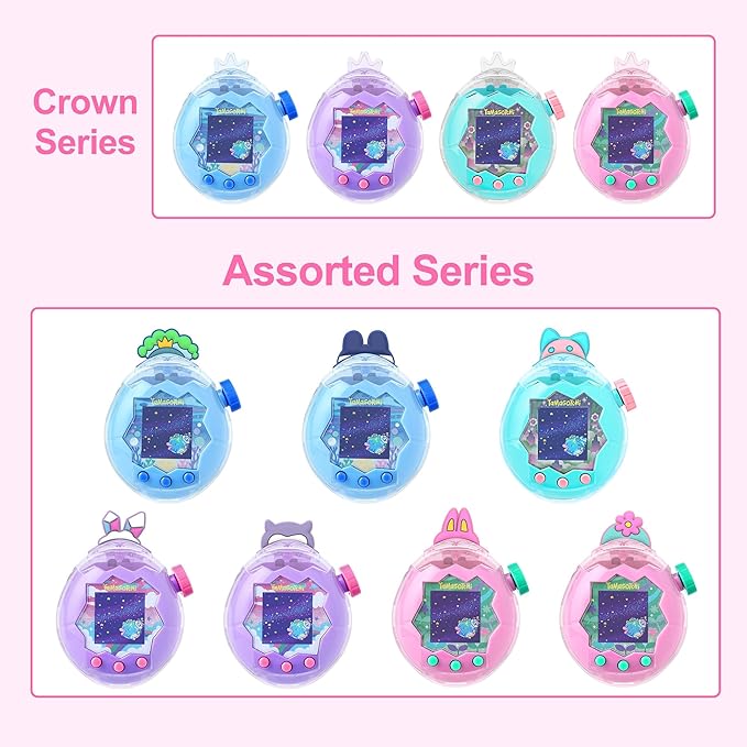 for Tamagotchi Paradise Clear Case and Replacement Lid Set, Ideal for DIY Fans, Collectors and Display, for Paradise Tamagotchi Accessories, with Lanyard (No Device/Film)