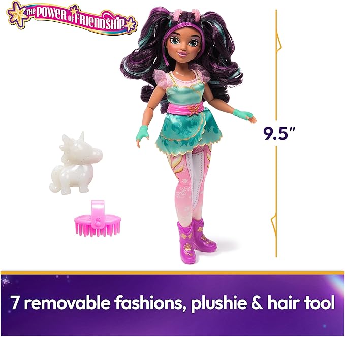 Unicorn Academy, Power of Friendship Ava Doll, Easter Gifts Idea, Dolls & Unicorn Toys for Girls, Includes Plushie Figure, 7 Fashion Accessories, 9.5