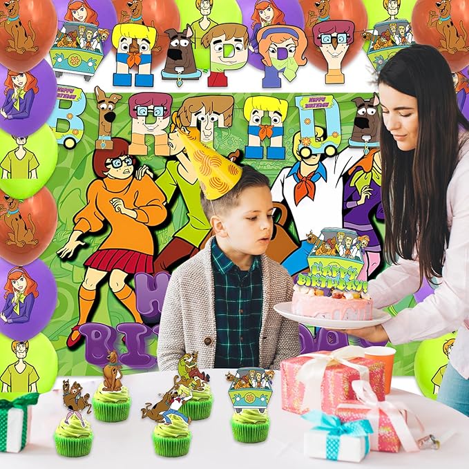 42pcs Soby Birthday Party Supplies Pack Includes，Banner，Cake Topper，Blackdrop,Balloons for Soby party supplies