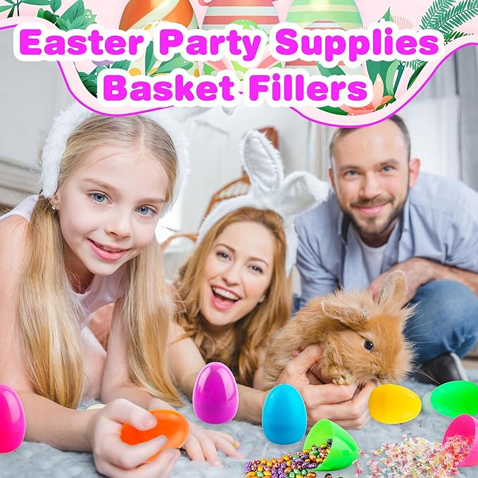 4 Inch Plastic Fillable Easter Eggs 36/54/ 66/78 pcs Large Colorful Easter Egg Big Flat Bottom Eggs Bulk for Easter Basket Fillers Egg Hunt Party Supplies (36 Pcs (6 Color) - Flat Bottom (4 Inch))