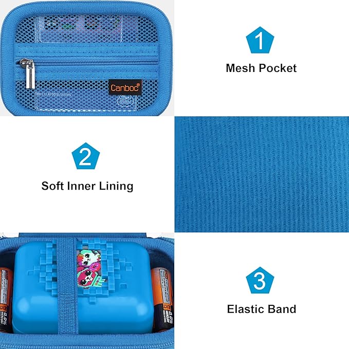 Canboc Hard Carrying Case for Bitzee Magicals/Bitzee Disney/Bitzee Interactive Toy Digital Pet, Virtual Electronic Pets Kids Toys Storage Bag, Light Blue (Case Only)