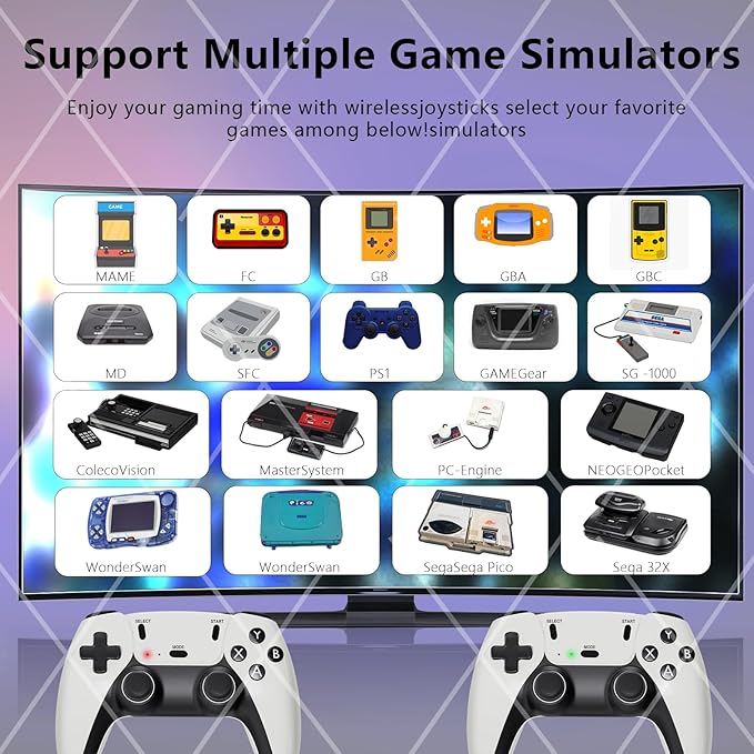 Upgraded Model Wireless Retro Game Stick,Retro Video Game Console,9 emulators, (64G),with Over 40000 Built-in Electronic Games,4K HDMI Output,Dual 2.4G Wireless Control Plug and Play Retro Game (pro)