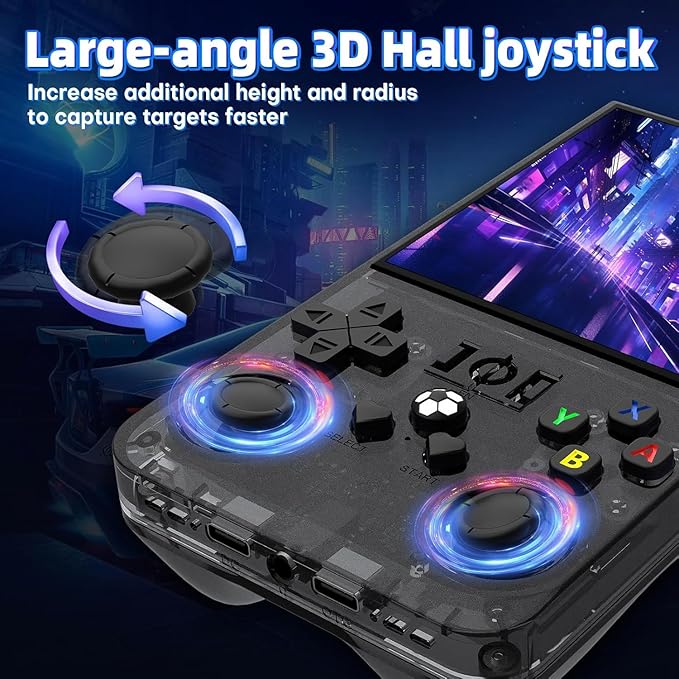 R36MAX Retro Game Console (R36S New Upgrade) - 4K HD 4.0" IPS Screen, 128GB Preloaded 22,000+ Retro Games, Open-Source Linux System, 4000mAh Rechargeable, Portable Video Games (Black 128G)