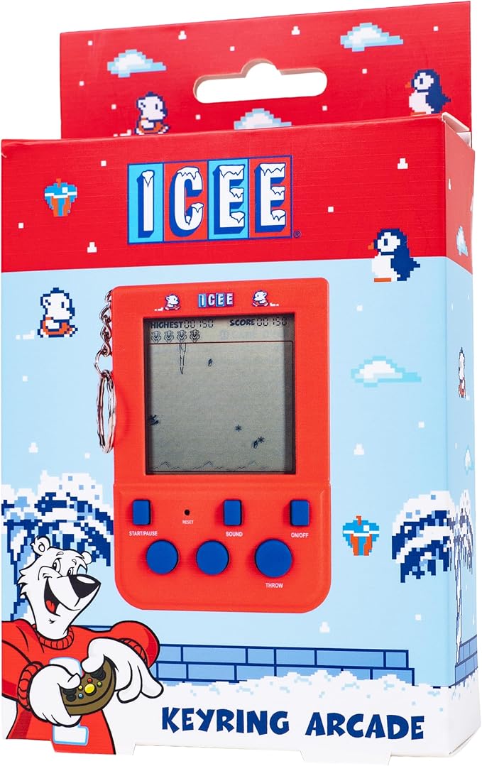ICEE Keyring Arcade Game. Retro Handheld ICEE Game. LCD Screen.