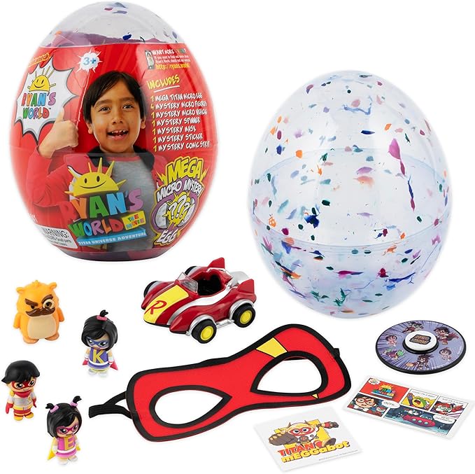 Ryan's World: The Movie - Mega Microverse Egg | Featuring Micro-Ryan Figures, Exclusive Micro Vehicle, Stickers and More Collectables for Ages 3+