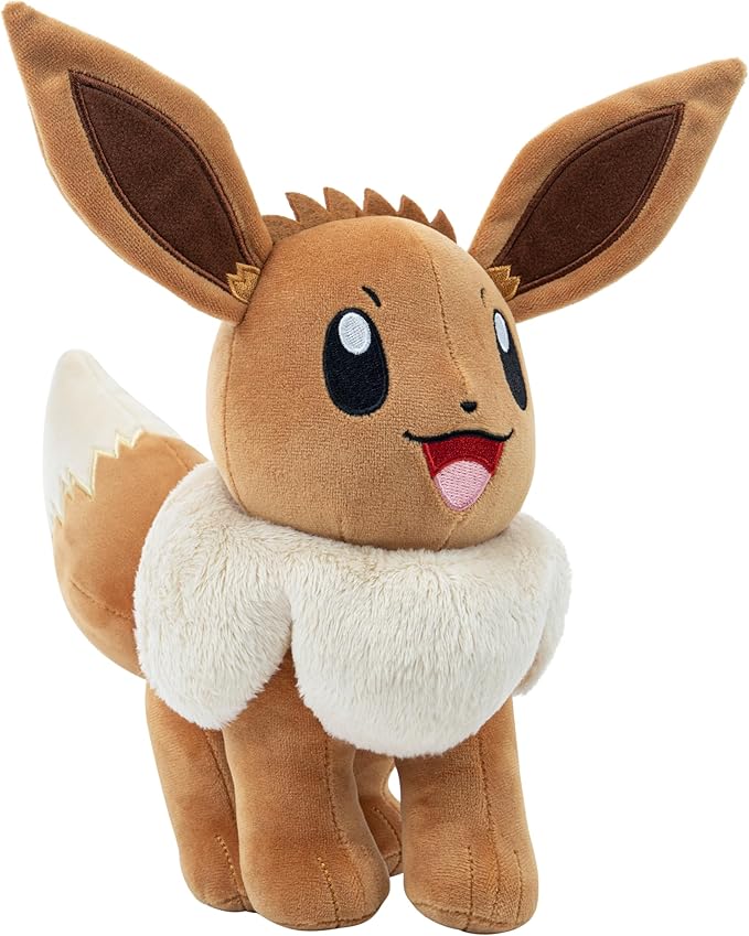 Pokemon 12" Large Eevee Plush - Officially Licensed - Let's Go Starter Figure - Authentic Soft 12-inch Stuffed Animal Toy - Easter Basket Stuffer Gift for Kids, Boys, Girls - 2+