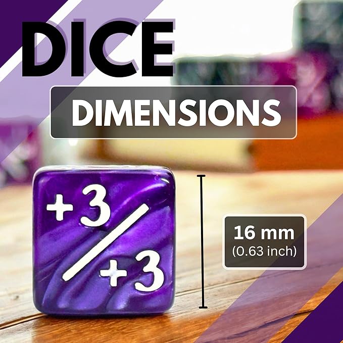 Luck Lab MTG Magic Life Counter Dice, 48 PCS - Compatible w/Magic Card Game Accessories, CCG Creature Stats w/ 2 Dice Bags (Purple Pearl, Purple Swirl, White Pearl, Black Pearl)