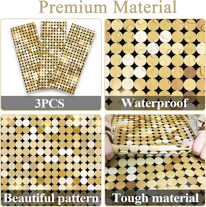 gisgfim 3 Pcs Disco Party Plastic Tablecloth Las Vegas Party Supplies Casino Decorations 60s 70s 80s 90s Disco Birthday Tablecloth Sequin Table Cover 105 x 54 inch