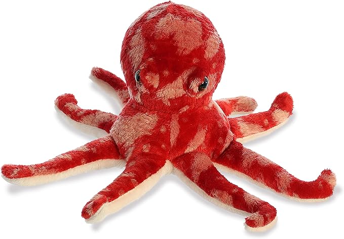 Aurora® Adorable Mini Flopsie™ Pacy Octopus™ Stuffed Animal - Mini Companions Ready for Playful Adventures - for Kids All Ages, Toddlers, Adults, and Families - Red 10 Inches