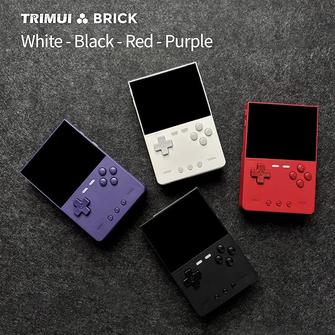 𝗧𝗿𝗶𝗺𝘂𝗶 Brick Handheld Game Console 3.2-Inches 1024x768 IPS Screen Built-in 64G TF Card Video Gaming Consoles 3000mAh Lithium Battery Supports Multiple Simulators Casual Game Console-White