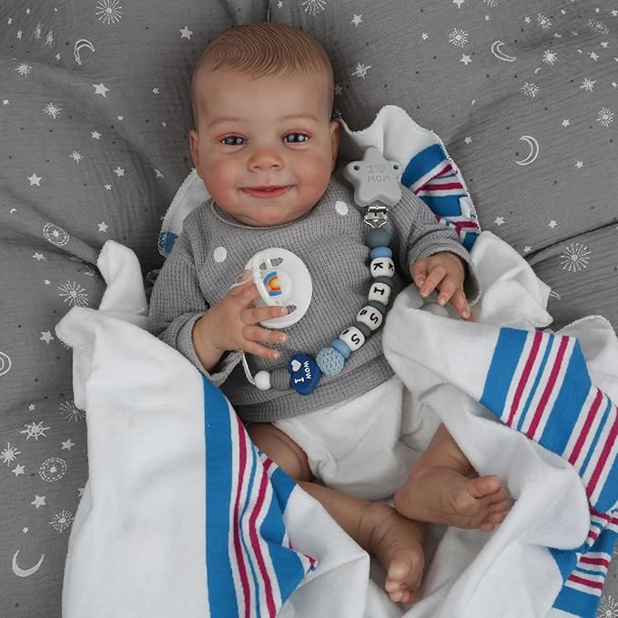 CHAREX Lifelike Reborn Baby Dolls Boy – 18 Inch Real Life Realistic Newborn Doll with Handmade Soft Cloth Body, Comes with Accessories — Gift for Kids Ages 3+