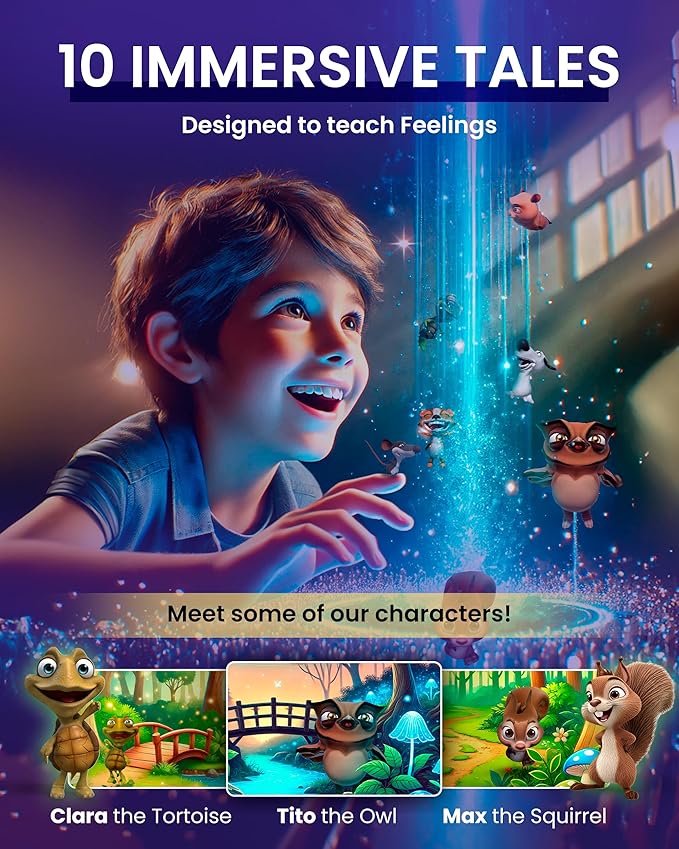 Heromask Tales: 3D Stories in 5 Languages | Gift Ages 4-10 | Innovative Educational Hologram Pyramid | Narrated by Native Storytellers in Multiple Languages to Develop Kids' Emotional Intelligence
