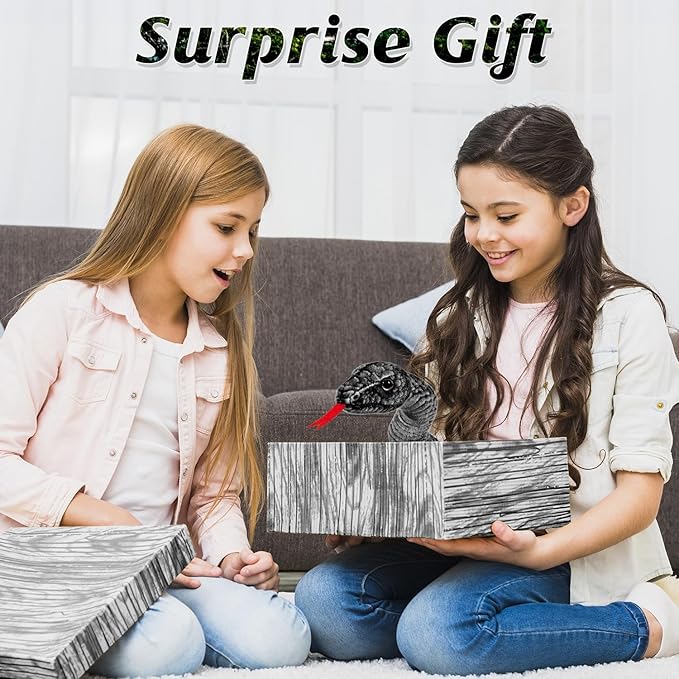 Giant Stuffed Snake, 80in Lifelike Plush Snake for Kids, Birthday Gift Party Prank Prop (Black)