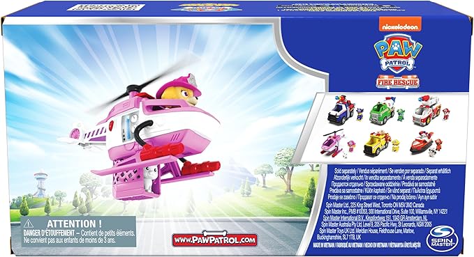 Paw Patrol Fire Rescue: Skye Rescue Fire Chopper with Action Figure, Kitty Friend & Toy Helicopter, Kids Toys for Boys & Girls Ages 3 and Up