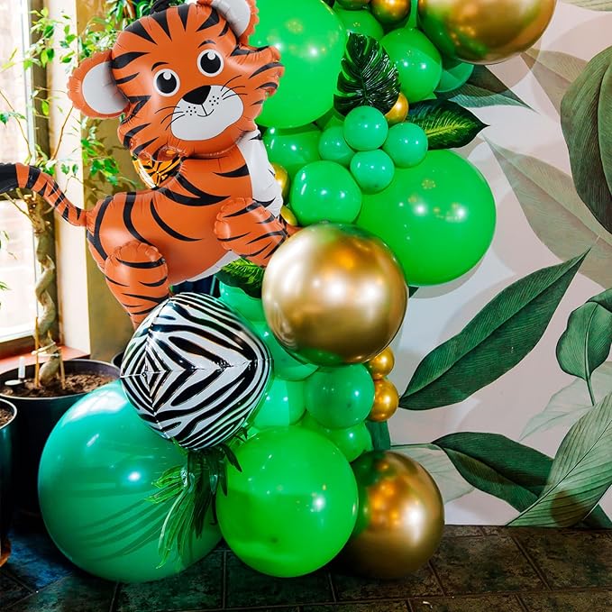 Standing Tiger Balloon, 24inch Large Jungle Safari Animals Foil Balloons, Walking Tiger Balloons for Kids Wild Zoo Party Baby Shower Birthday Decor Supplies