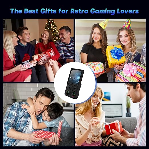 R36TMAX Retro Handheld Game Console, Portable Retro Gaming Console with 4.0” CRT-Inspired Screen, 4000mAh Arcade Classics, Supports Multiple Emulators, WiFi Network Battling, 64GB (Black)