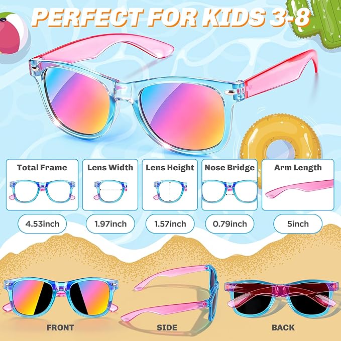 Kids Sunglasses Bulk Party Favors, Sunglasses for Kids with UV 400 Protection, Neon Sunglasses for Boys and Girls, Party Favor, Birthday Classroom Goodie Bags Party Supplies