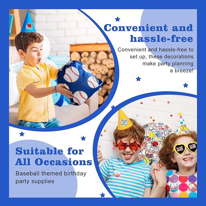 110Pcs Baseball Party Favors Drawstring Bags Baseball Goodie Bag with Mini Ball, Wristband, Slap bracelets, Keychains, Stickers for Baseball Party Supplies
