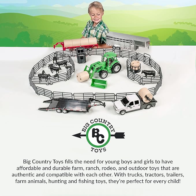 Big Country Toys 14 Piece Roper Set - Cowboy Toys - Horse Toy Figurines & Playsets