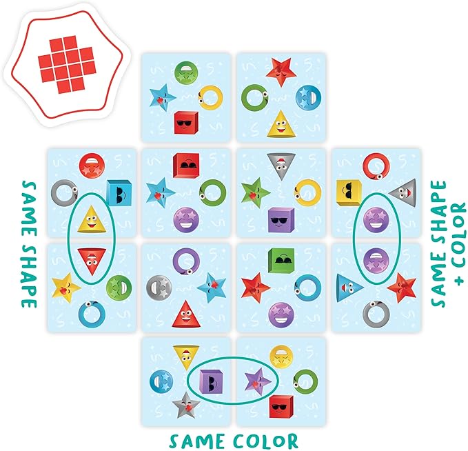 Pattern Party — Head-to-Head Puzzle Game by FlexiQ, Brain Teasers for Kids 5+, Board Games for Family Night