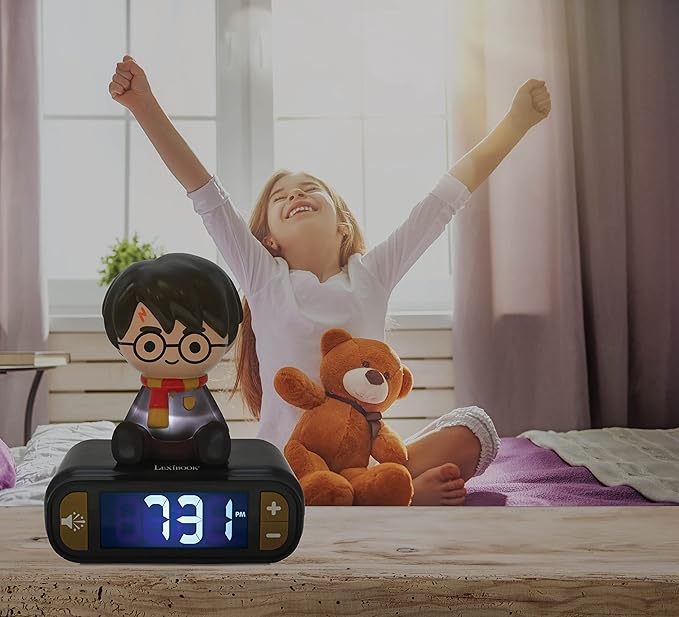 LEXiBOOK - Harry Potter Digital Alarm Clock for Kids with Night Light Snooze, Childrens Clock, Luminous Harry Potter, Black Colour - RL800HP